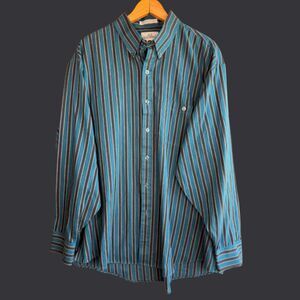 Vintage J.J .Cochran Striped Western Wear Striped Button Up